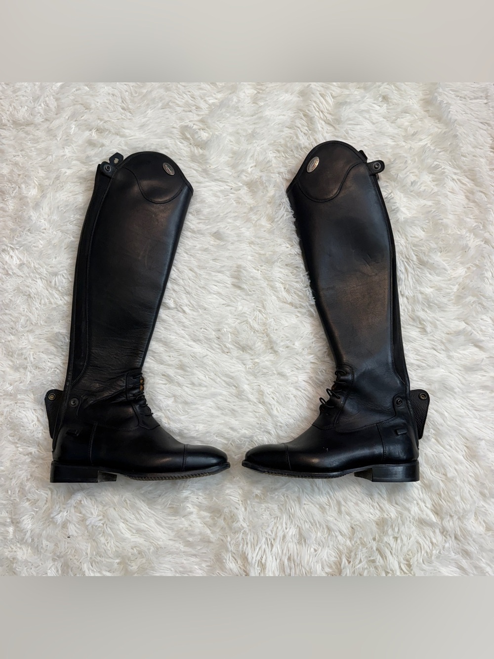 Size 37 MA XXS Tall Medium Black Leather De Niro Horseback Riding Tall Boots